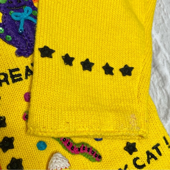 Marisa Christina Halloween Cardigan Sweater Appliqué Mixed Media Sequin Felt - Picture 14 of 15